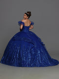 Vestido straples, Colores: royal blue, pink, glitter Style: #80602